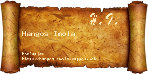 Hangos Imola névjegykártya